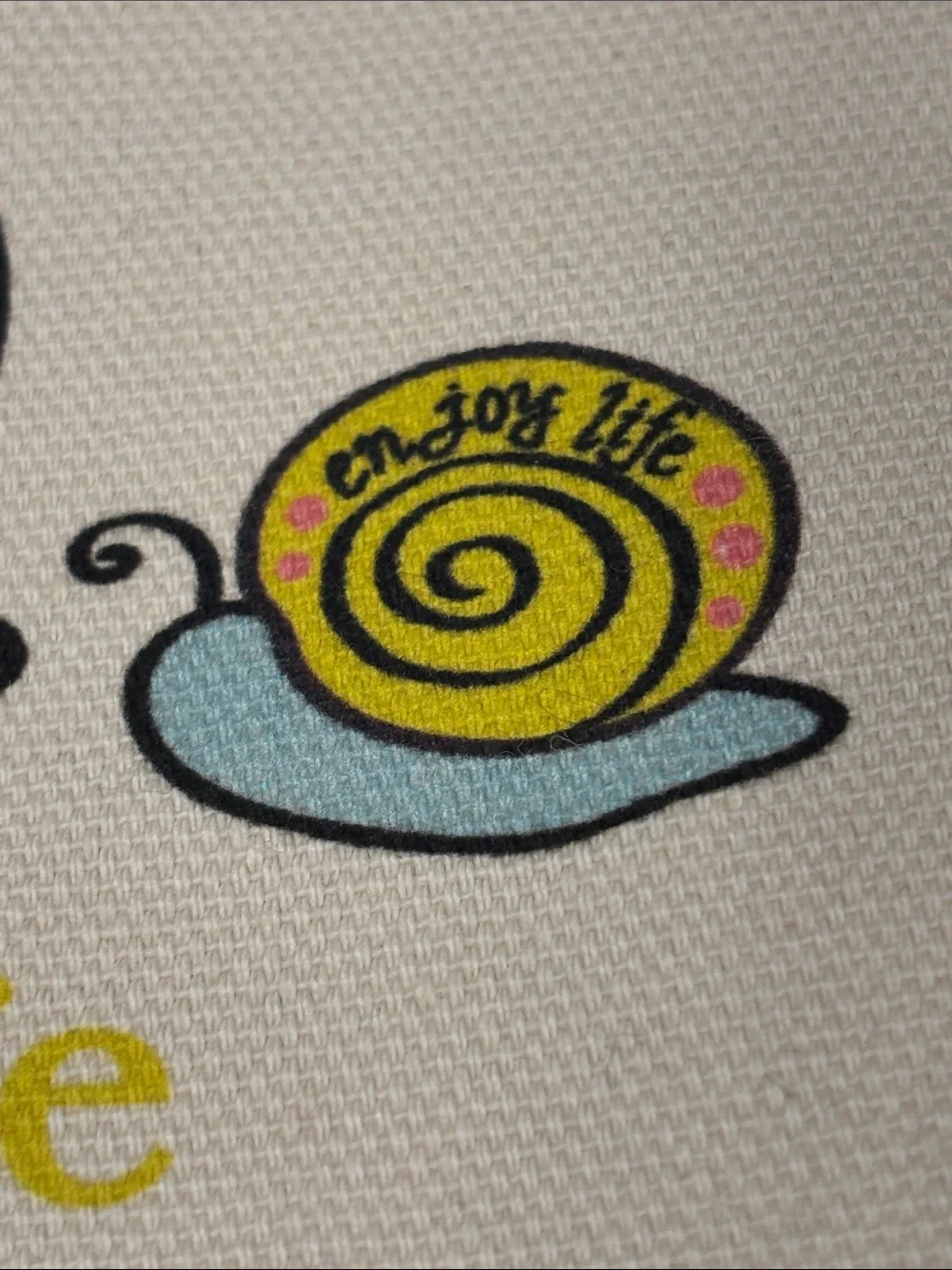 thirty-one Ivory Canvas 'Enjoy Life' Snail Print Zip Pouch